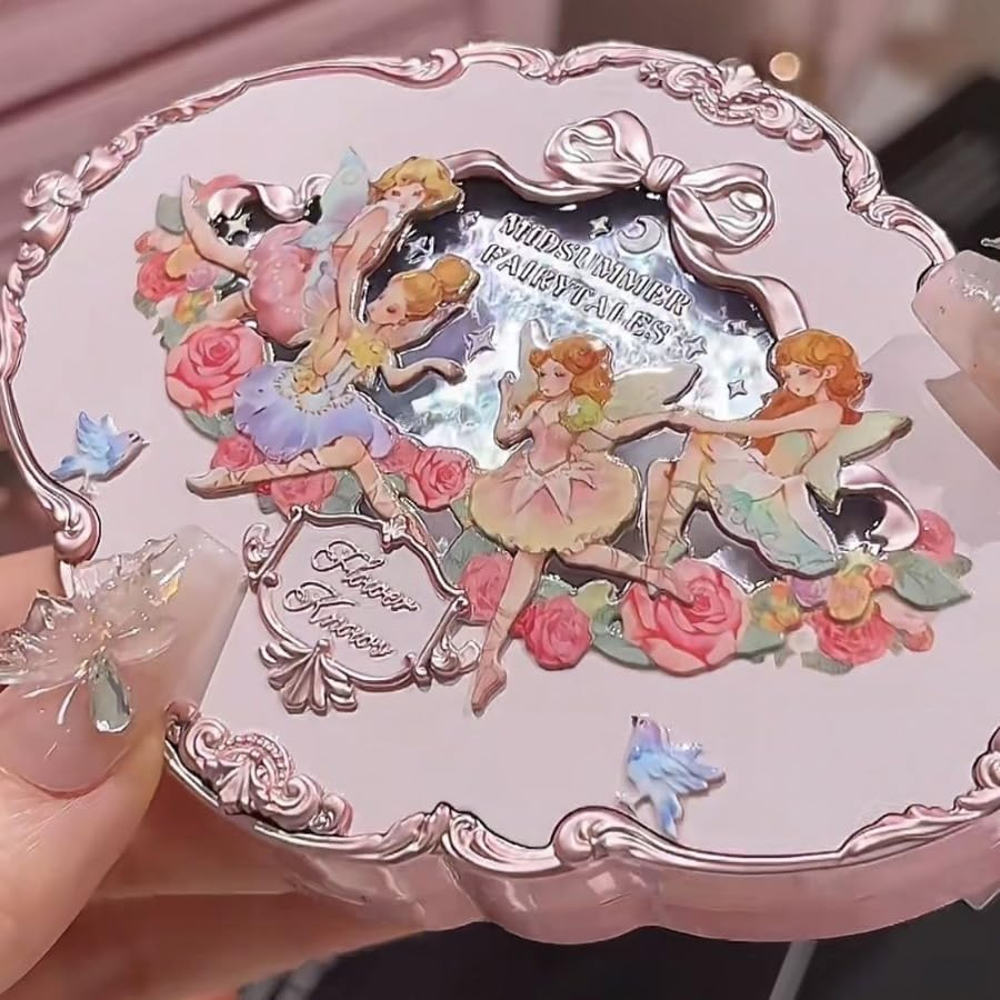 Flower Knows Midsummer Fairytales Embossed Five Color Pressed Glitter Eye Shadow Natural Shimmer Pigment Eye Shadow Pallete (C02) - C03 image number 6