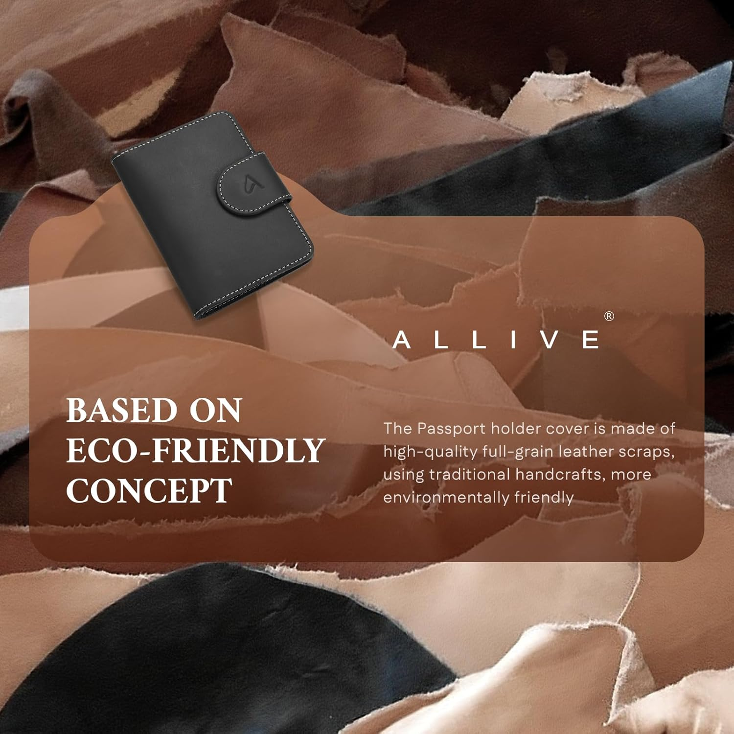 ALLIVE Passport Holder for Travel, Rfid Passport Holder for Women & Men, Genuine Leather Passport Cover Travel Wallet with Airtag Hidden, Airport Essentials, Travel Must Haves Gifts, Black, Genuine image number 2