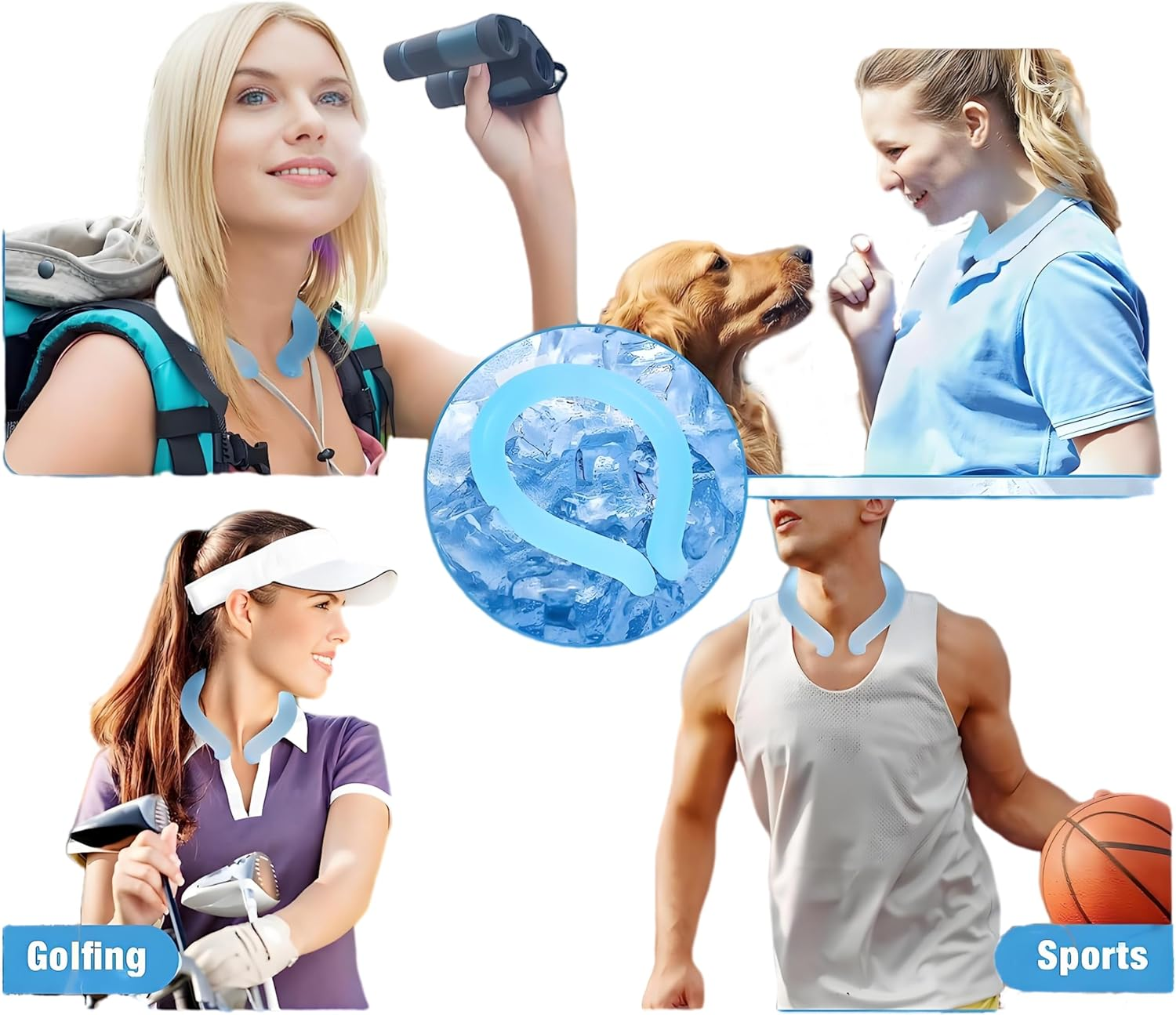 Wearable Neck Cooling Tube, Gzssel-Shops Cooling Starts below 18&deg;C (64.4), Reusable for Extremely Hot Weather Summer Outdoor Sports Cooling Heat Indoor Climbing Mountains Bicycle Sandy Beach image number 3