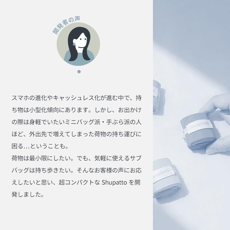 Marna Shupatto Minimalist Bag Drop 6L (Blue Moon) Eco Bag Spat Folding (Drop Vertical/Mini/Lightweight)