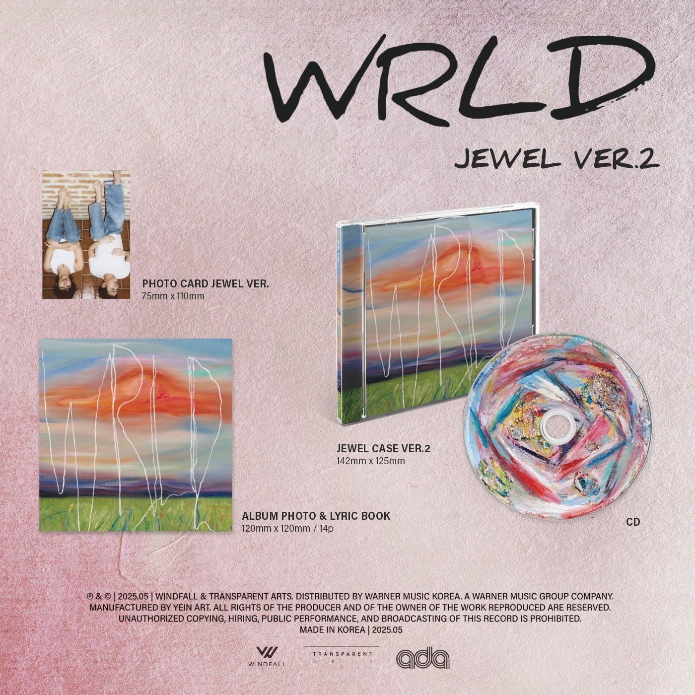 The Rose WRLD Album Jewel 2 Version Set(Ver.1+Ver.2) Case+Cd+Tracking Sealed WORLD