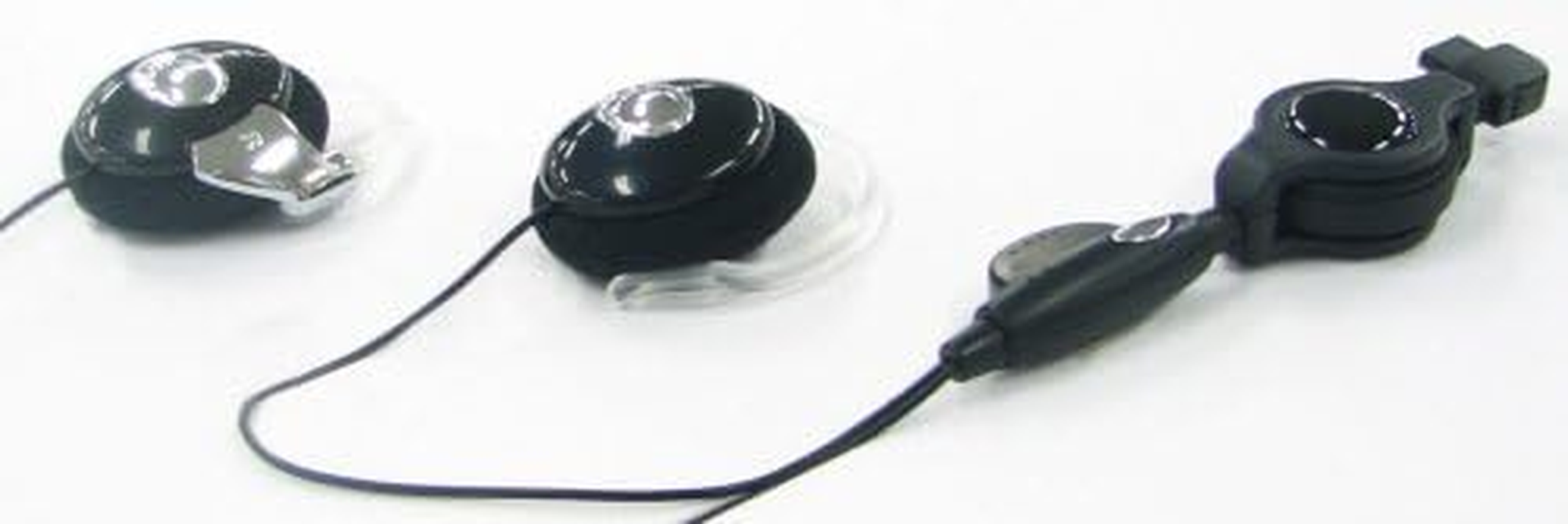 Yazawa MEP301BK Flat Binaural Winding Ear Fix Headphones, Black image number 1