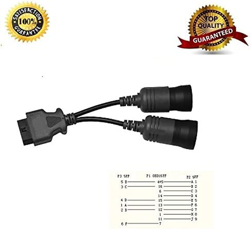 Antibreak 6+9 Truck Cables 9 Pin 6Pin Male J1939 J1708 to 16 Pin J1962 OBD-II Female image number 2