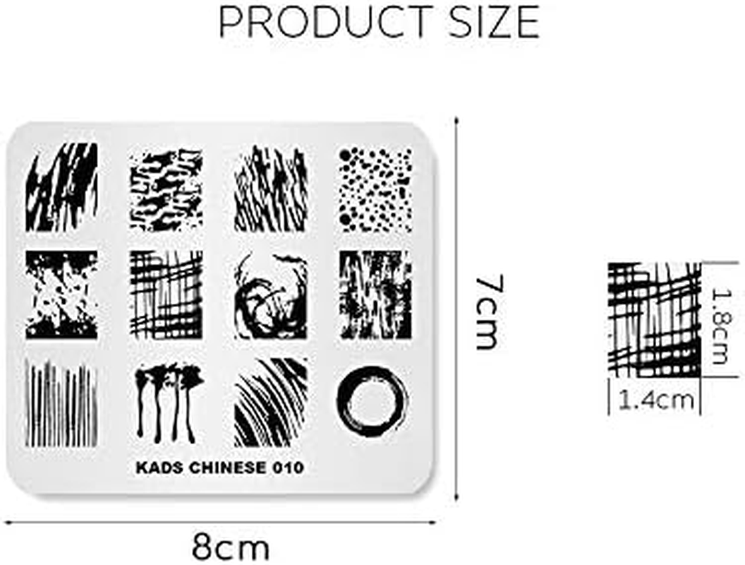 Nail Stamp Plate Chinese Style Theme Image Design Templates Ink Splash Graffiti Pattern Manicure Print DIY Nail Art Tools image number 3