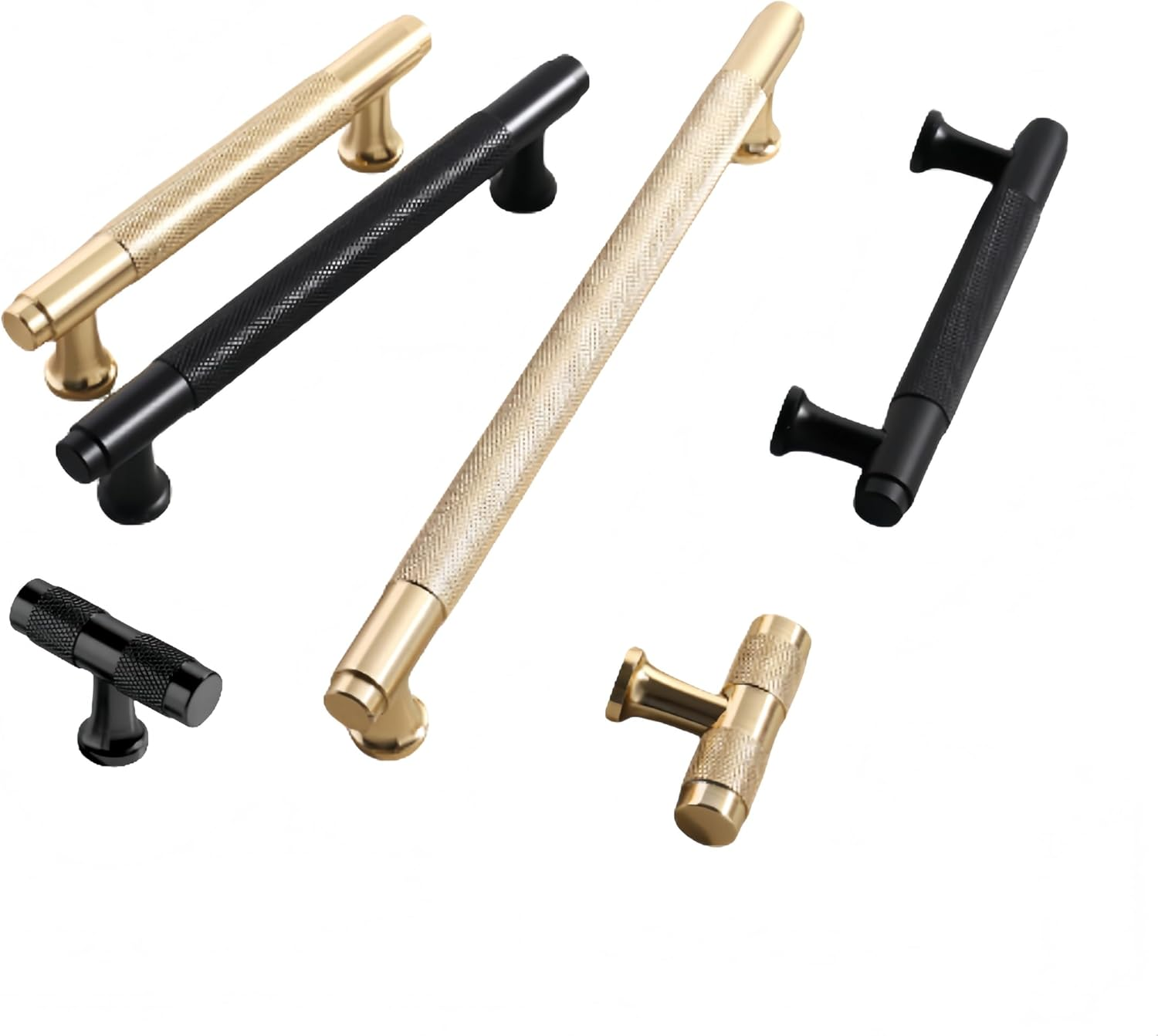 Modern Minimalist Cabinet Handle, Metal Pull Handle for Kitchen, Bathroom, Wardrobe Drawers, Durable and Easy to Install 2Pcs (Black, Short) image number 6