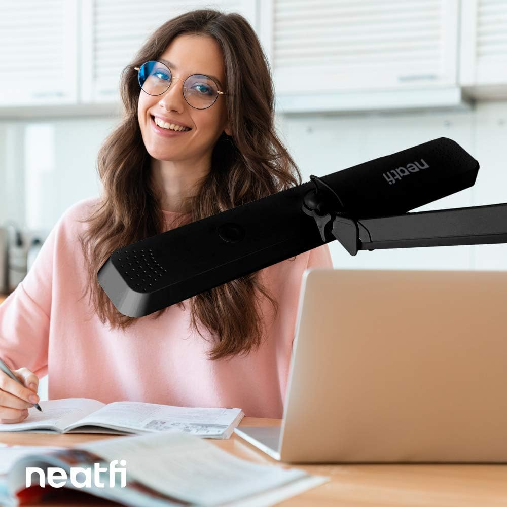 Neatfi (New Model) XL 2500 Lumens LED Task Lamp, 24W, 117 Pcs SMD LED, 56CM Wide Lamp, Eye-Caring (Black, Non-Cct with Clamp) image number 5