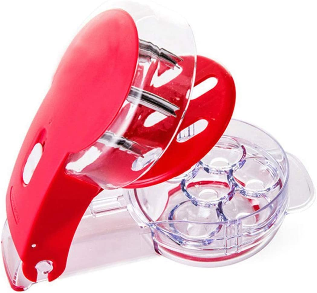 Condello Casa Kitchen Aid Cherry Pitter Stainless Steel Plastic Deluxe Multi Fruit Pit Corer Core Cutter Remover Prep Helper Machine Mason Jar Tool Gadget Red for 6 Cherries Plums Olives Berries image number 2