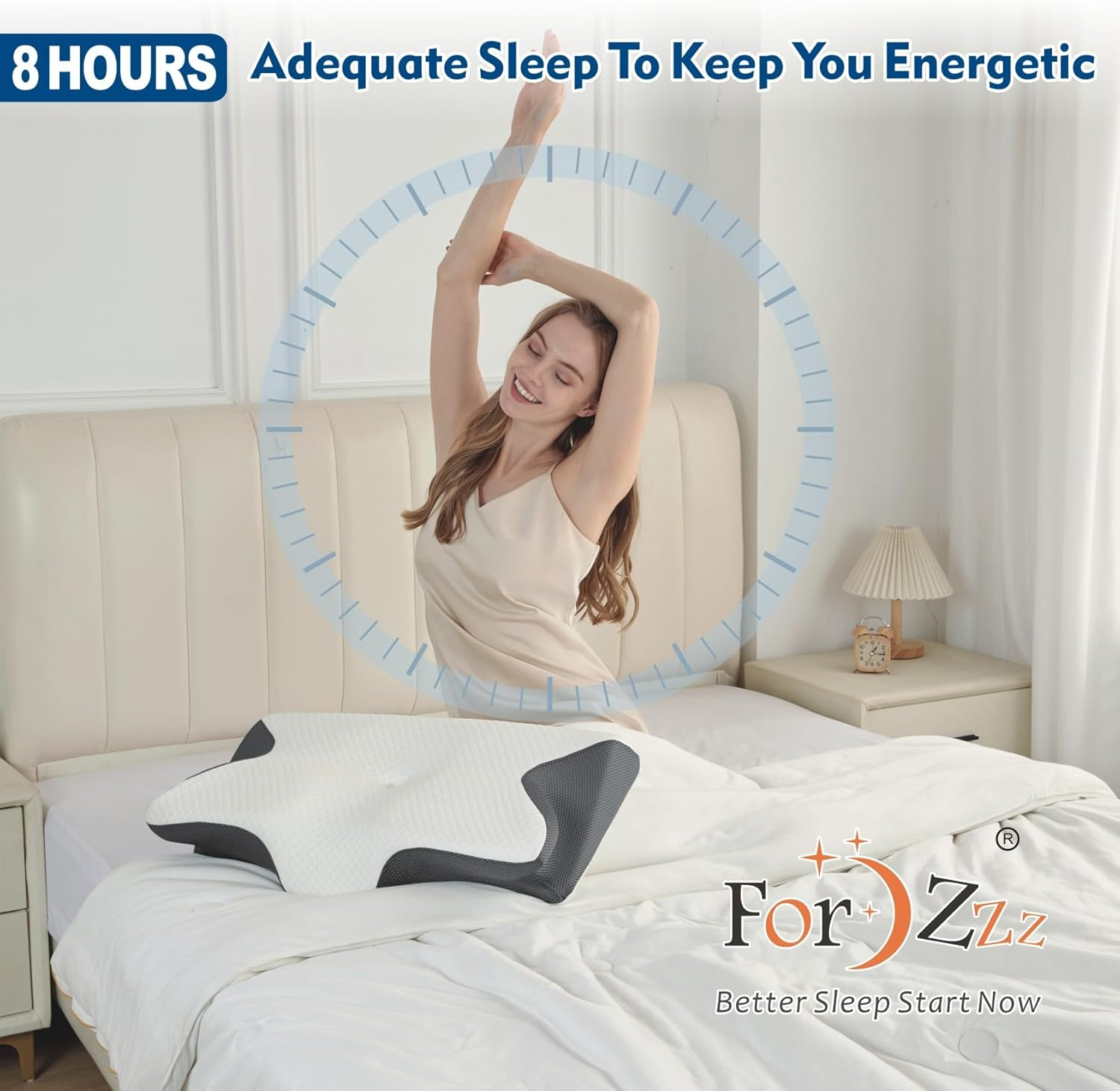 Cooling Memory Foam Cervical Pillow - Neck Pain Relief Ergonomic Bed Pillow for Side&Back&Stomach Sleepers (Black, 63X37Cm) - Black image number 2