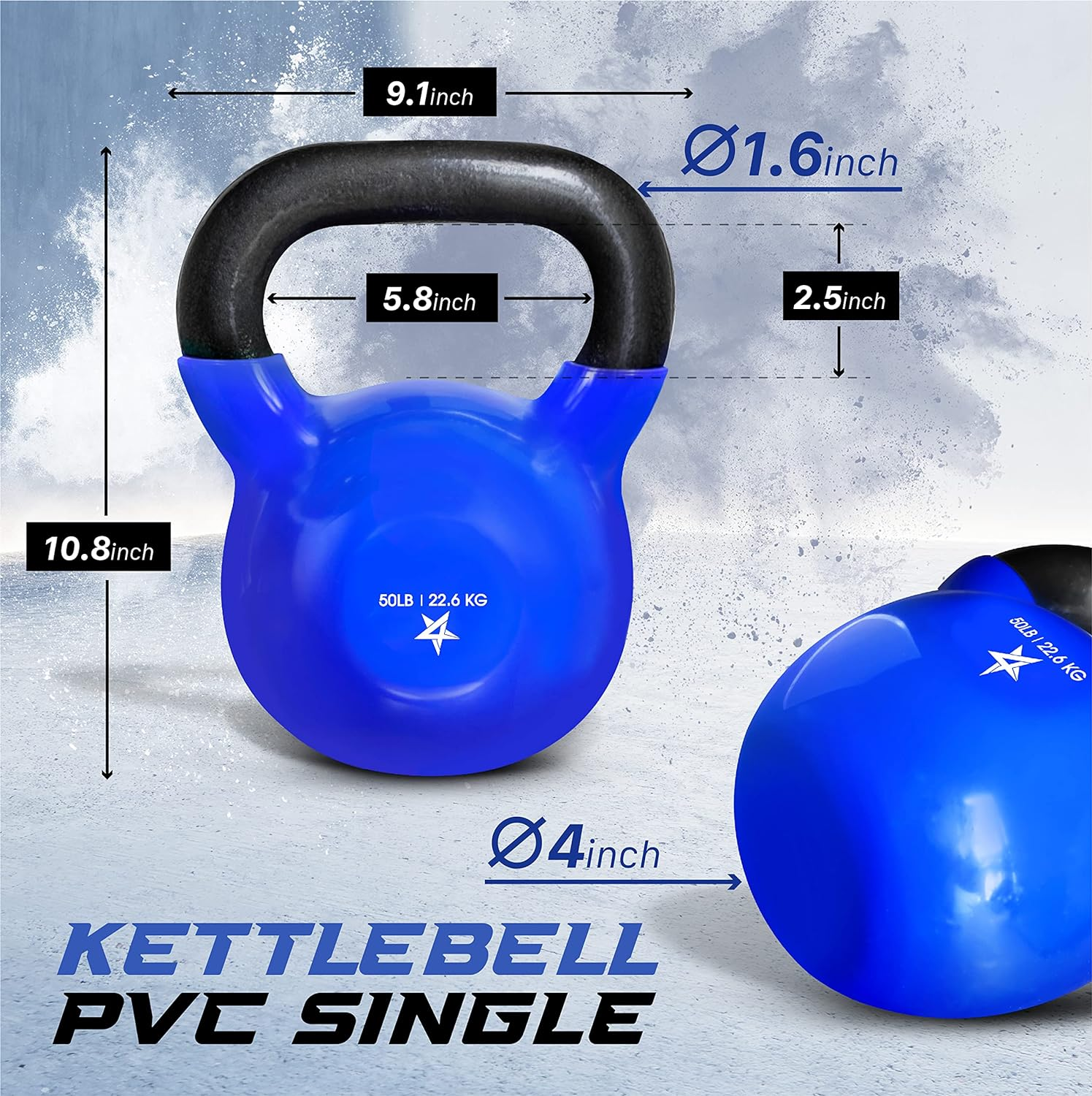 Yes4All Vinyl Coated Kettlebell Weights, Available Kettlebells for 4KG/10LB, 6KG/15LB, 8KG/20LB, 16KG/35LB, 18KG/40LB, 20KG/45LB image number 1