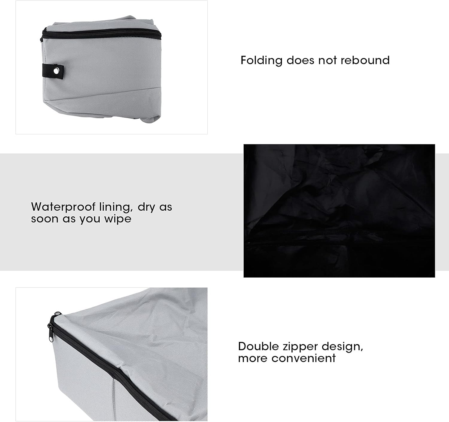 Portable Travel Litter Box - Foldable Cat Litter Box with Zipper Top and Handles - Leakproof Oxford Cloth Cat Litter Box - Reusable Cat Litter Pan for Roadtrip, Travel, Hotels (S) image number 1