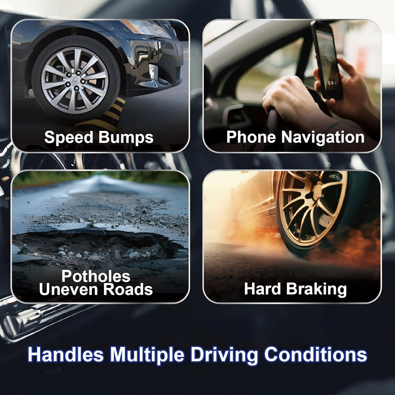 Philips Car Dashboard Phone Holder Stand Mount, Gravity Bracket, Secure, Adjustable, Long Arm, Bend Any Angle and Compatible with Iphone, Android, 4-7.2 Inch, Black image number 3