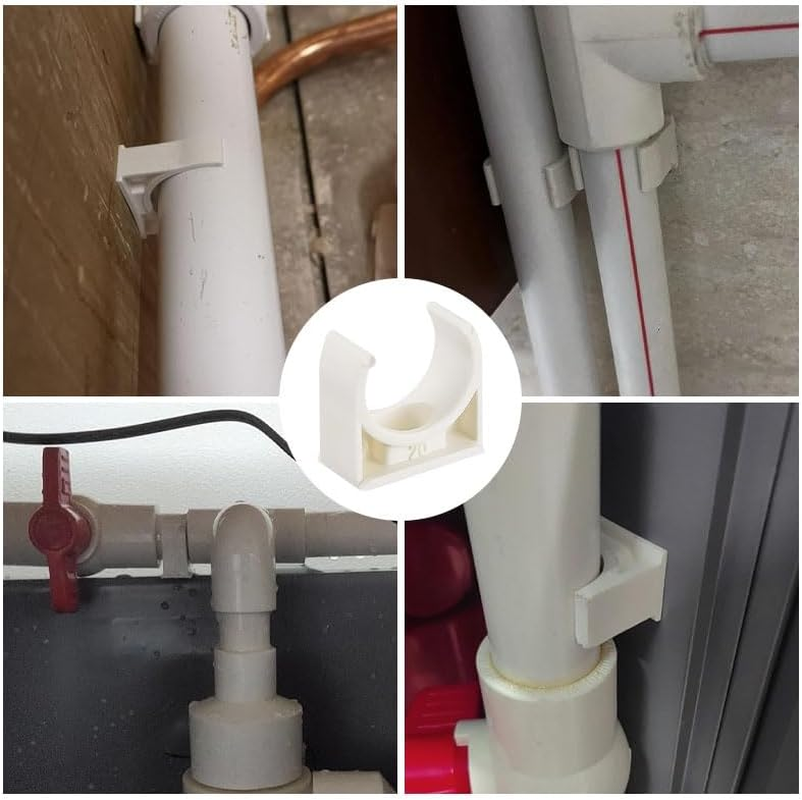 20Pcs 20Mm PVC Pipe Clips, Hose Clamps for Plumbing/Central Heating/Garden Irrigation, PEX Tube Hanger image number 4