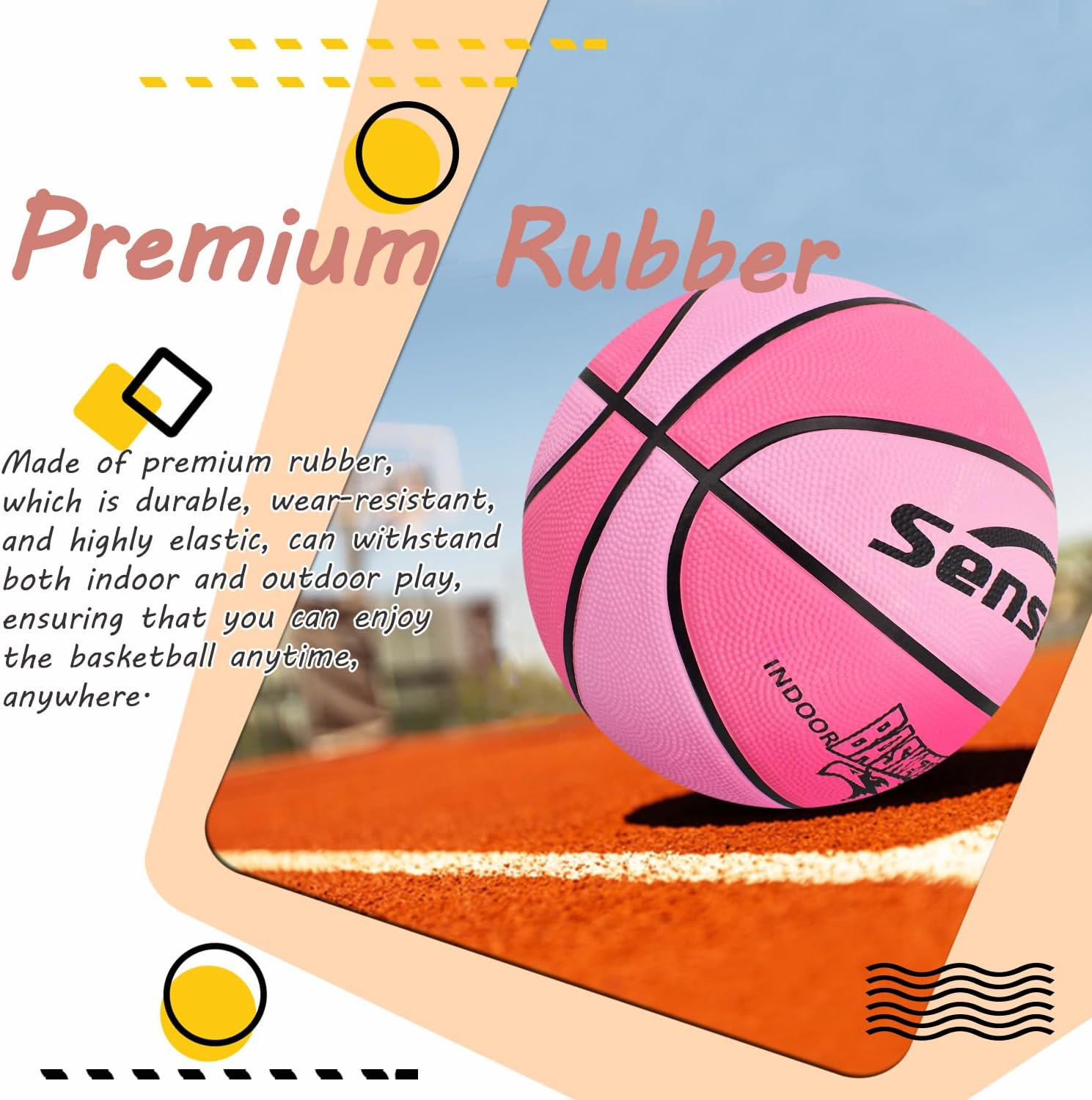 Senston 27.5"/29.5" Basketball Balls Outdoor/Indoor Size 5/7 Basketballs 27/29 Inch Basket Ball with Pump image number 6