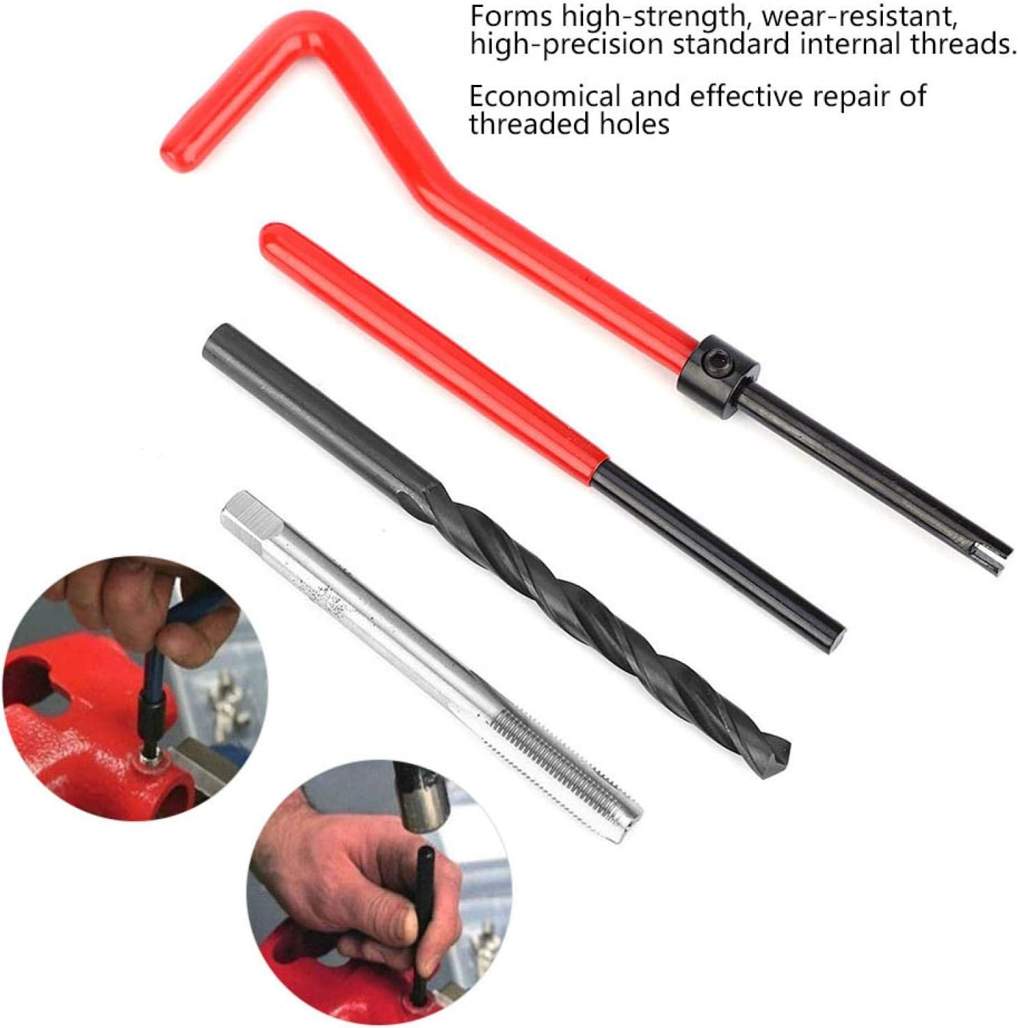 30Pcs Thread Repair Kit M6X0.75 Helicoil Kit Thread Insert Repair Tool Six-Piece Suit for Female Thread Repairing image number 4