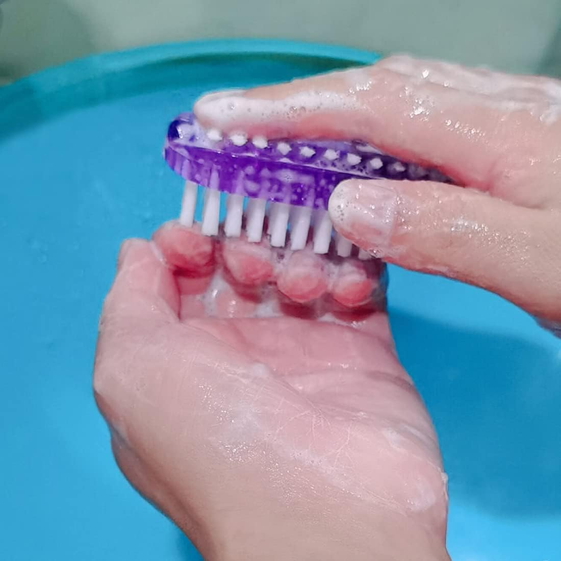 Nail Brush Two Sided Fingernail Scrub Brush Hand Cleaning Brushes Soft Stiff Bristles Nails Toes Scrubber for Men Women Kids,4 PCS image number 4