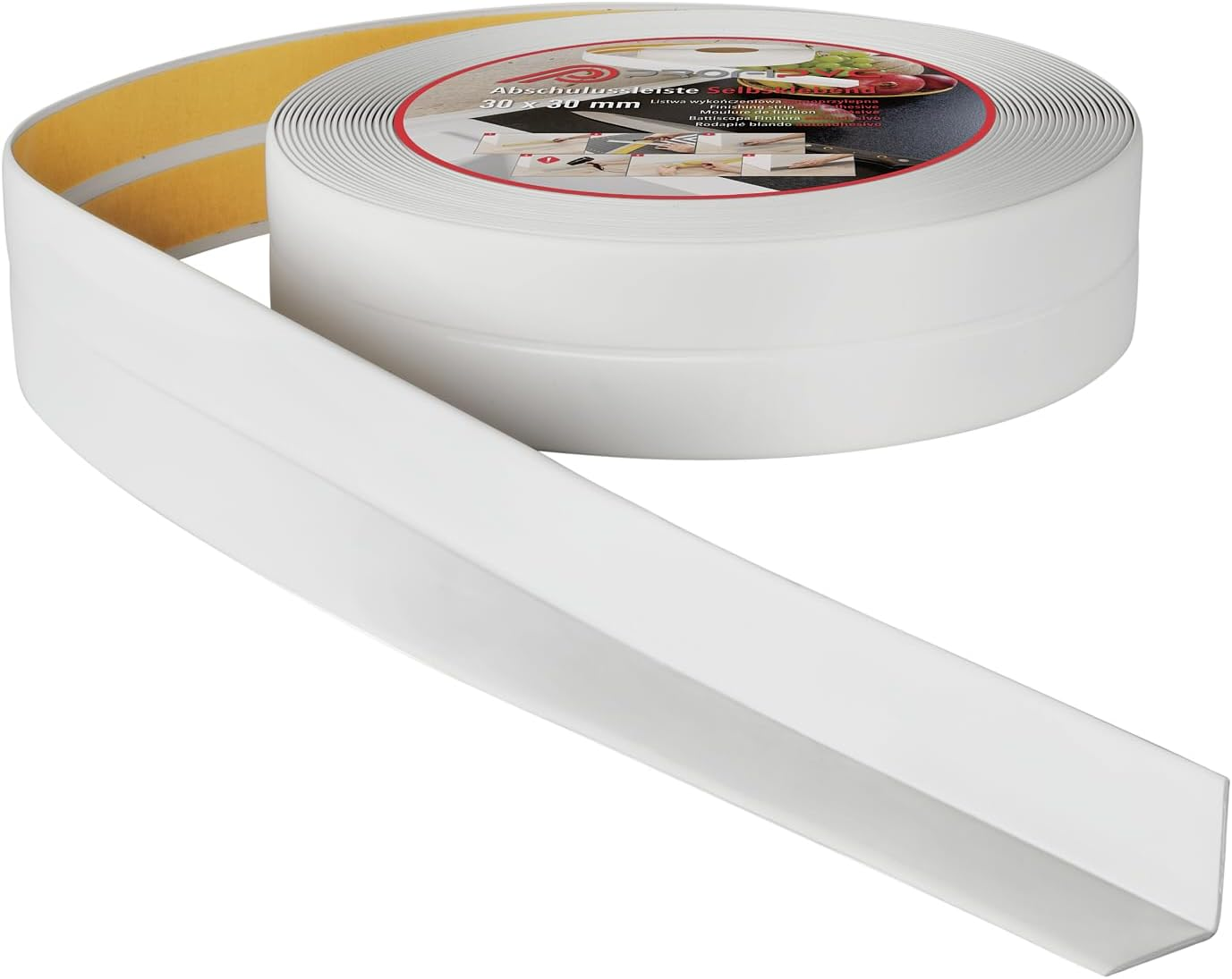 Profipvc Soft Skirting Board, 30 X 30 Mm, 10 M, for Kitchen and Bathroom, Self-Adhesive PVC End Strip, Flexible Kink Strip, Joint Sealing Tape, Light Grey image number 5
