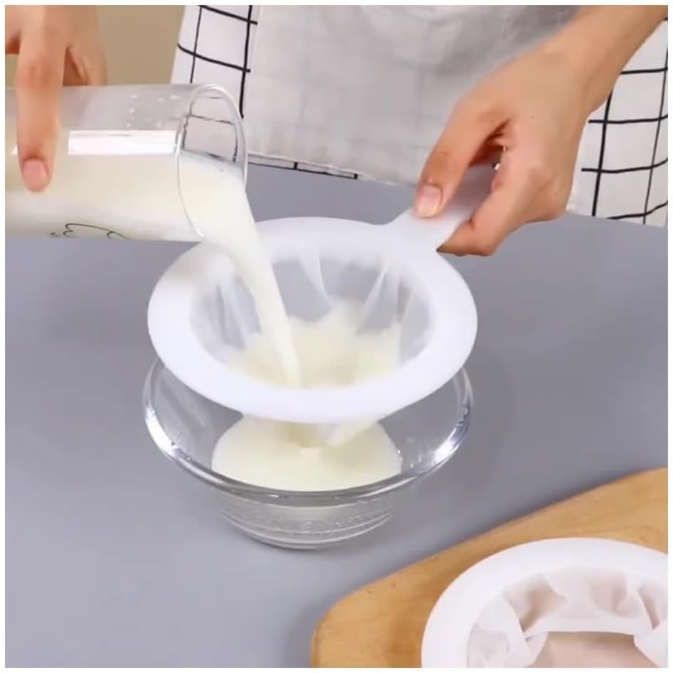 3 Pcs Fine Mesh Strainers Nylon Sieves Food Juice Strainer Yogurt Mesh Sieve Plastic Colander 100 Mesh Kitchen Colanders with Handle Mini Brine Shrim for Filtering Juice Fine Wine,Flour,Funnel Filter image number 2