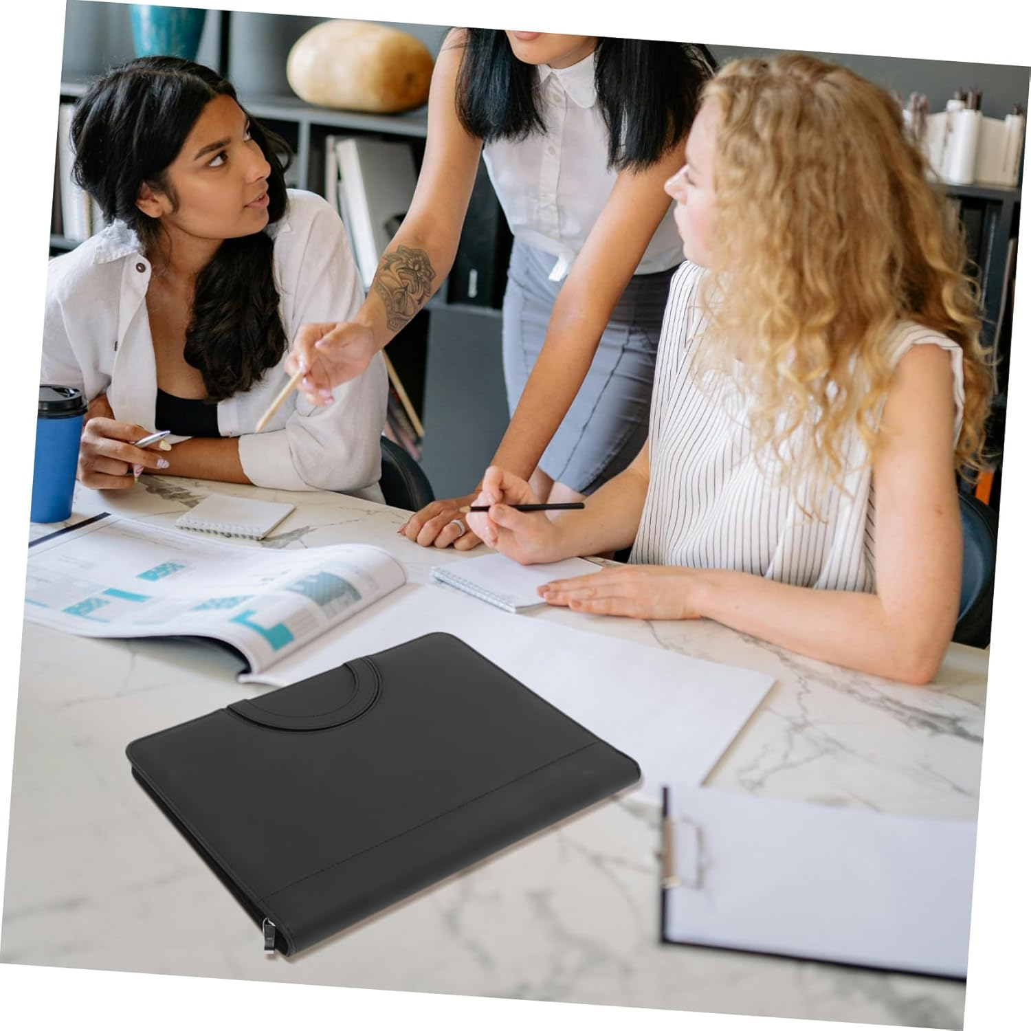 GETAJGHSD Loose-Leaf File Storage Bag Multi-Functional Zippered Document Holder for Organization and Reusable File Folder for Important Papers and Travel Supplies image number 5