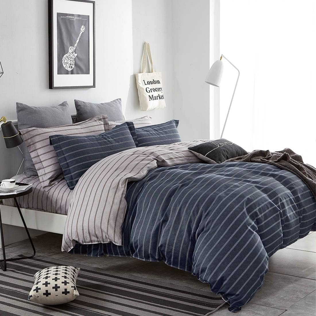 Luxton Blue Paisley Quilt Cover Set 100% Cotton Single 2Pcs Paisley Doona Cover Set (Single Size)