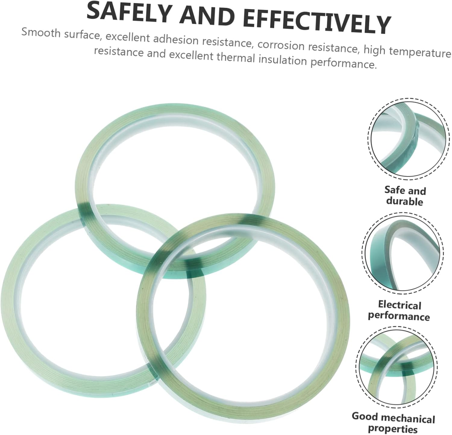 KICHOUSE 6Pcs High Temperature Adhesive Tapes Heat Resistant Insulated Silicone Protective Films for Spray Paint Masking Total Wear Resistant for Electronics and Packaging image number 4