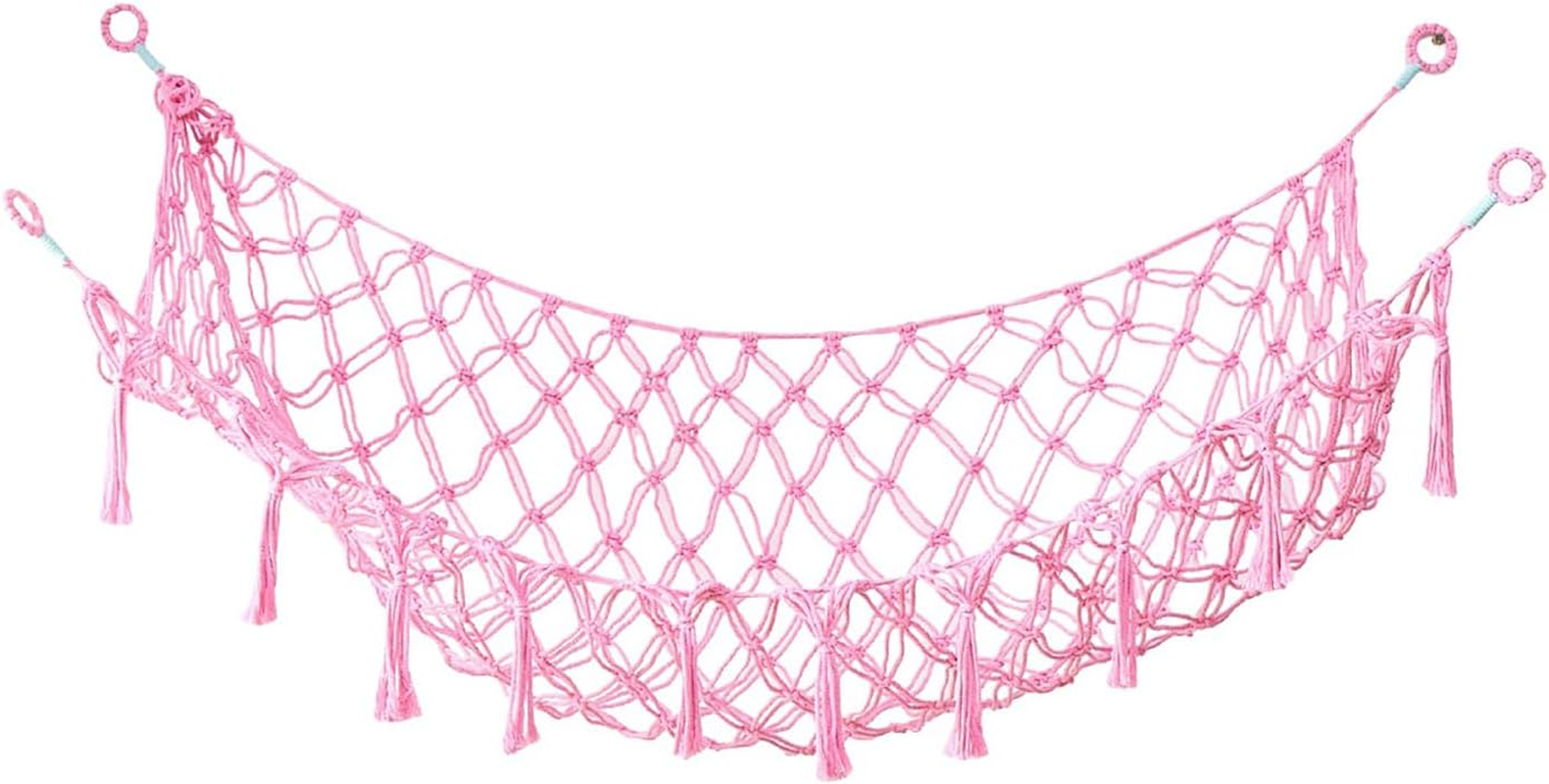 Stuffed Animal Net Hammock, Plushie Net Hammocks Animals Storage Mesh Wall-Mounted Animal Nets Stuffed Animal Storage Hanging Corner Holder with Hooks for Wall Corner of Bedroom Playroom 135 * 65CM image number 5