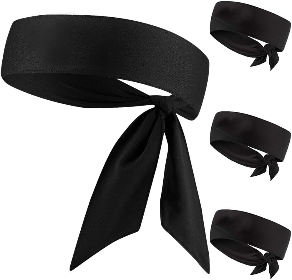 3 Pcs Sports Headband, Tie Headband for Men -Tennis Headband for Women,Sweat Band for Workout, Head Tie for Running, Football, Basketball,Athletics image number 3