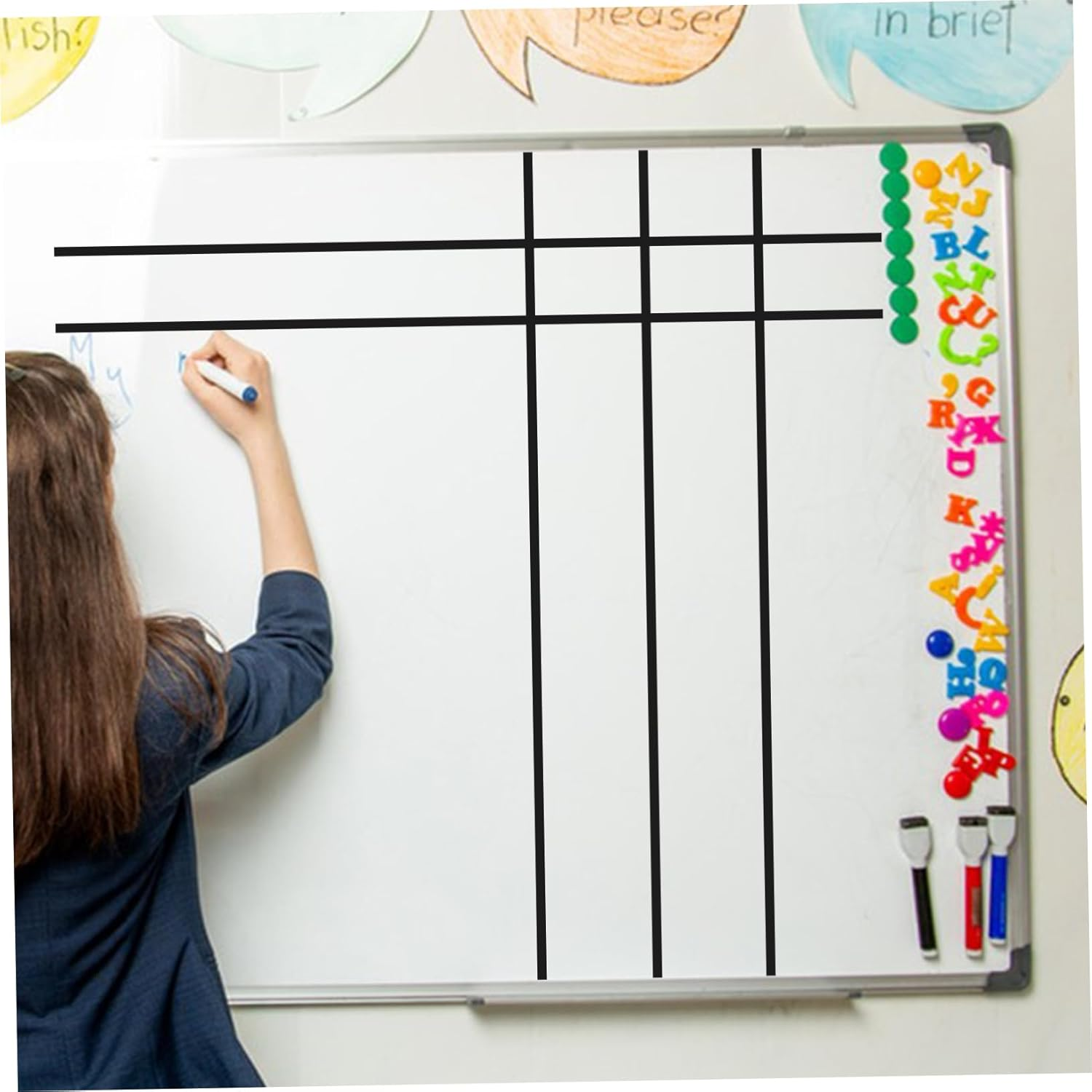 SHOWERORO 10Pcs Whiteboard Pinstripe Tape Adhesive Strips Non Marking Thin Washi Board Tape for Charts Mirror Craft Car Striping image number 4