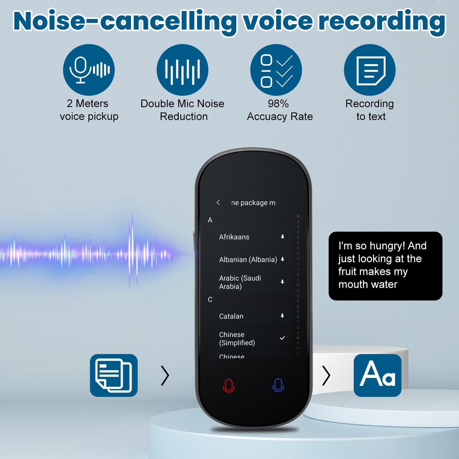 RAVIAD Language Translator Device, Two Way Real-Time Voice Translation, Support for 138 Languages, Instant Translation Offline&Recording&Photo with 3&rdquo; HD Inch, Touch Screen for Travel Business, Black image number 1