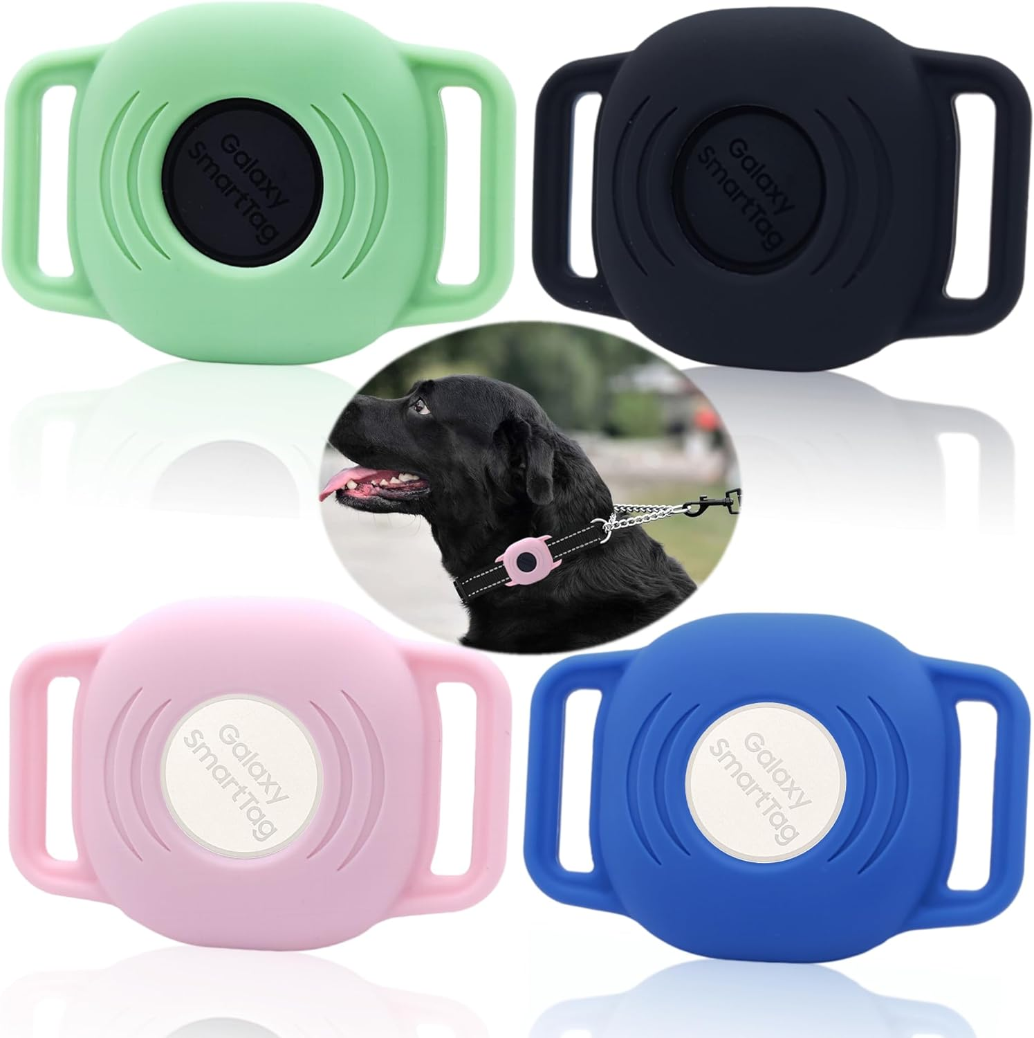 Silicone Case for Galaxy Smarttag for Dog, Slim Sleeve for Samsung Smart Tag+Plus Tracker for Pet Collar, Itag Sleeve Accessories Finder for Cat Necklace Dropper, Secure Holder for Kids (4 Pack) image number 3