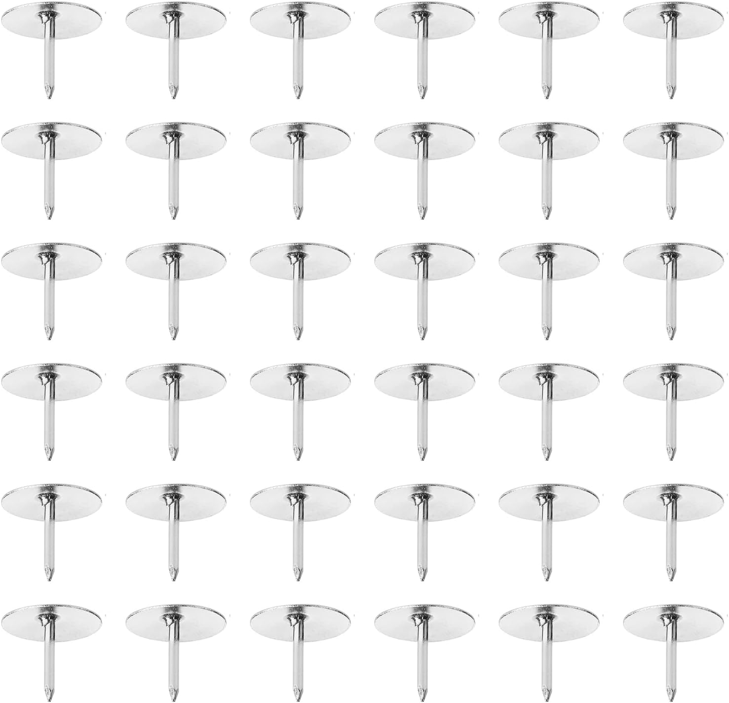 MUUZLL 500 Count Push Pins, Thumb Tack, Flat Push Pins, Silver Thumb Tacks, Standard Thumb Tacks Steel Point (Silver-500Pc)