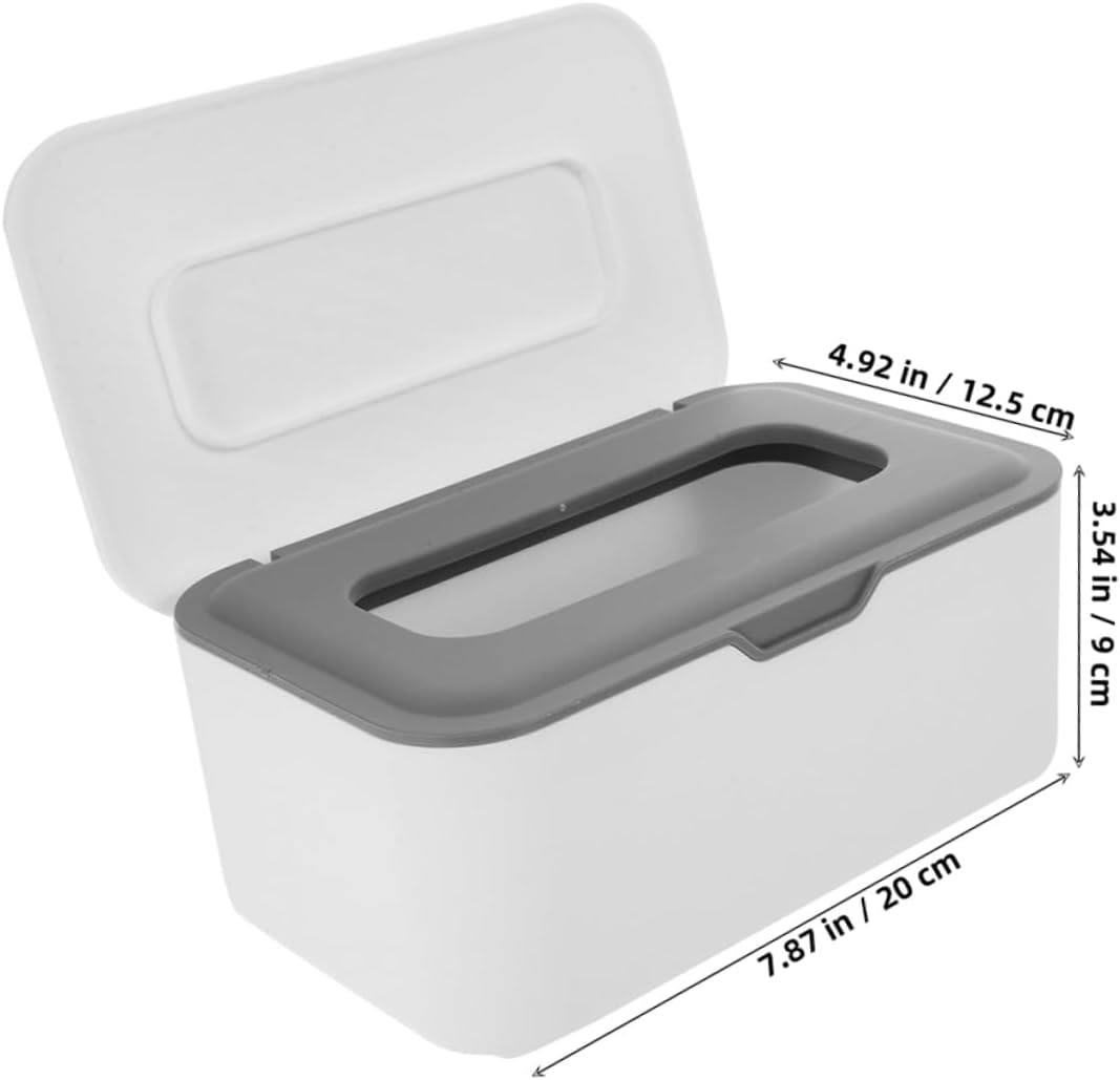 Bestonzon Refillable Wipe Dispenser and Reusable Baby Wipe Holder Lid for Home and Travel Gray 2Pcs Storage Box for Wet and Dry image number 4
