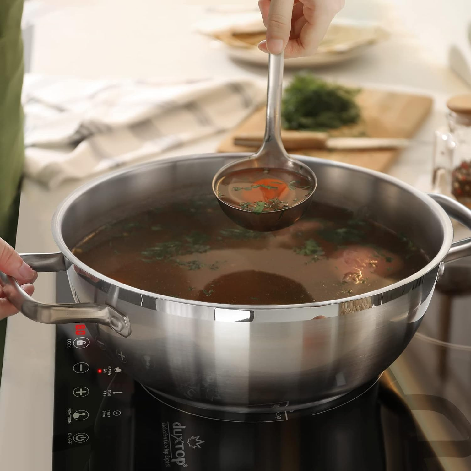 Duxtop Professional Stainless Steel Cooking Pot, 5.7-Quart Stock Pot with Glass Lid, Impact-Bonded Technology image number 2