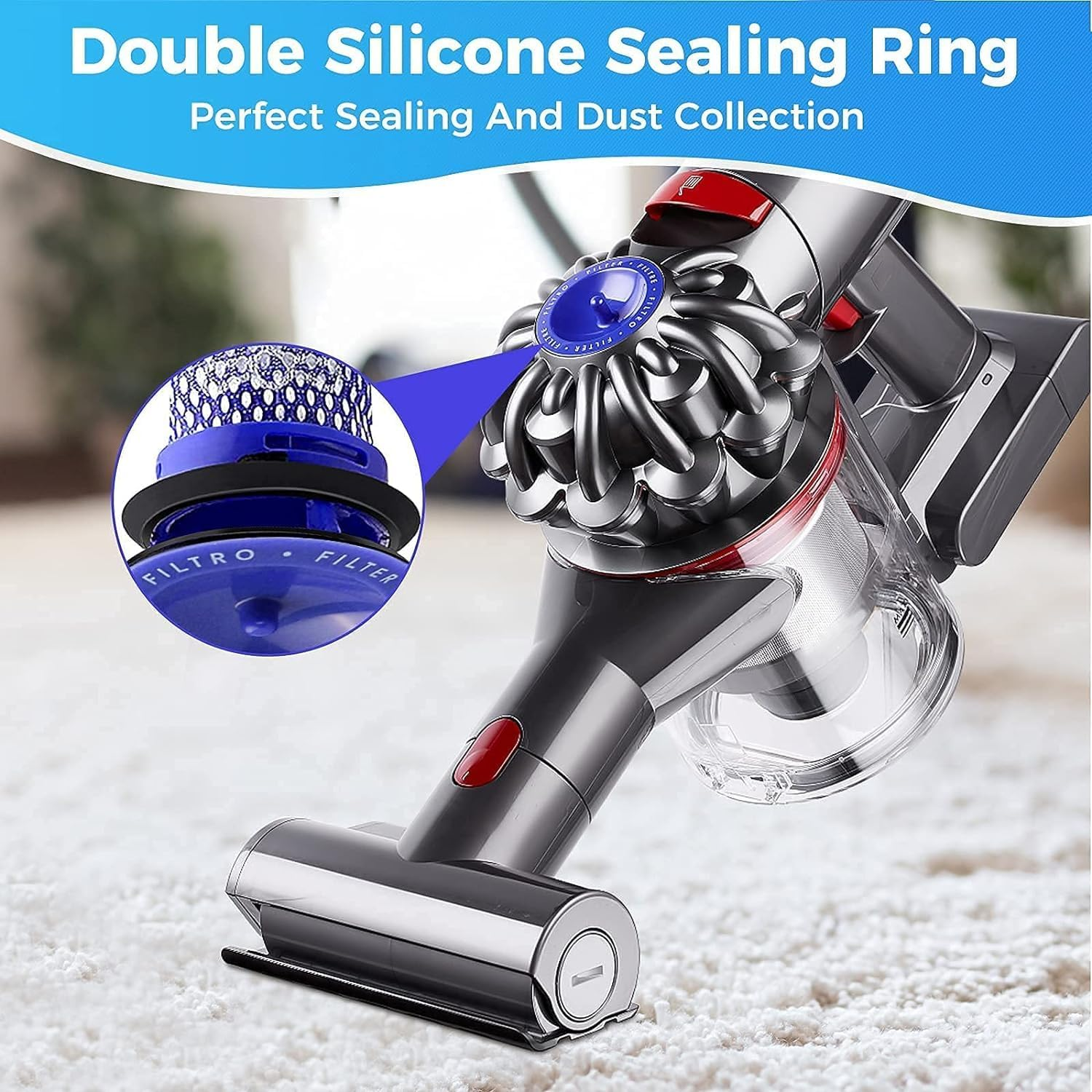 Hygieia Pre Motor Cone Filter for Dyson V6 V7 V8 DC58 DC59 DC61, DC62 Stickvac Vacuum Cleaners, Replacement for Dyson V6 Filter, Washable Filter for Dyson Handheld and Stick Cordless Models