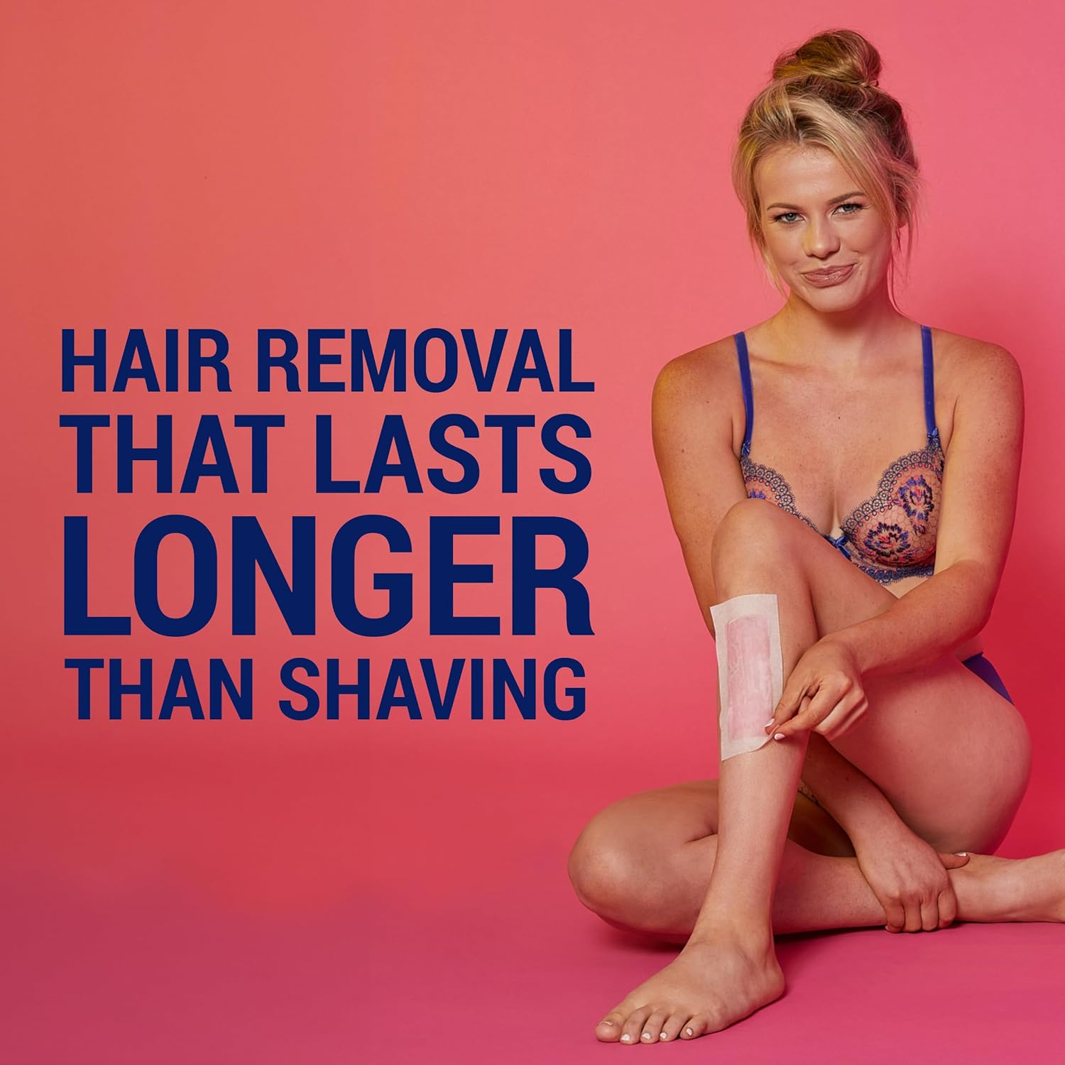 Nair Sensitive Large Hair Remover Wax Strips &ndash; for Sensitive Skin, Legs, Underarms and Bikini Area &ndash; No Need to Rub, Ready to Use &ndash; Natural Derived Formula - 40 Wax Strips 4 after Care Wipes image number 2