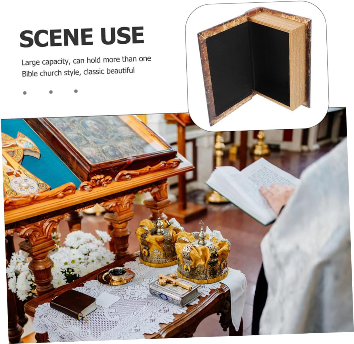 Vintage Book Shaped Key Hiding Box Decorative Fake Book Decor for Jewelry Storage for Home Decor and Collectors image number 3