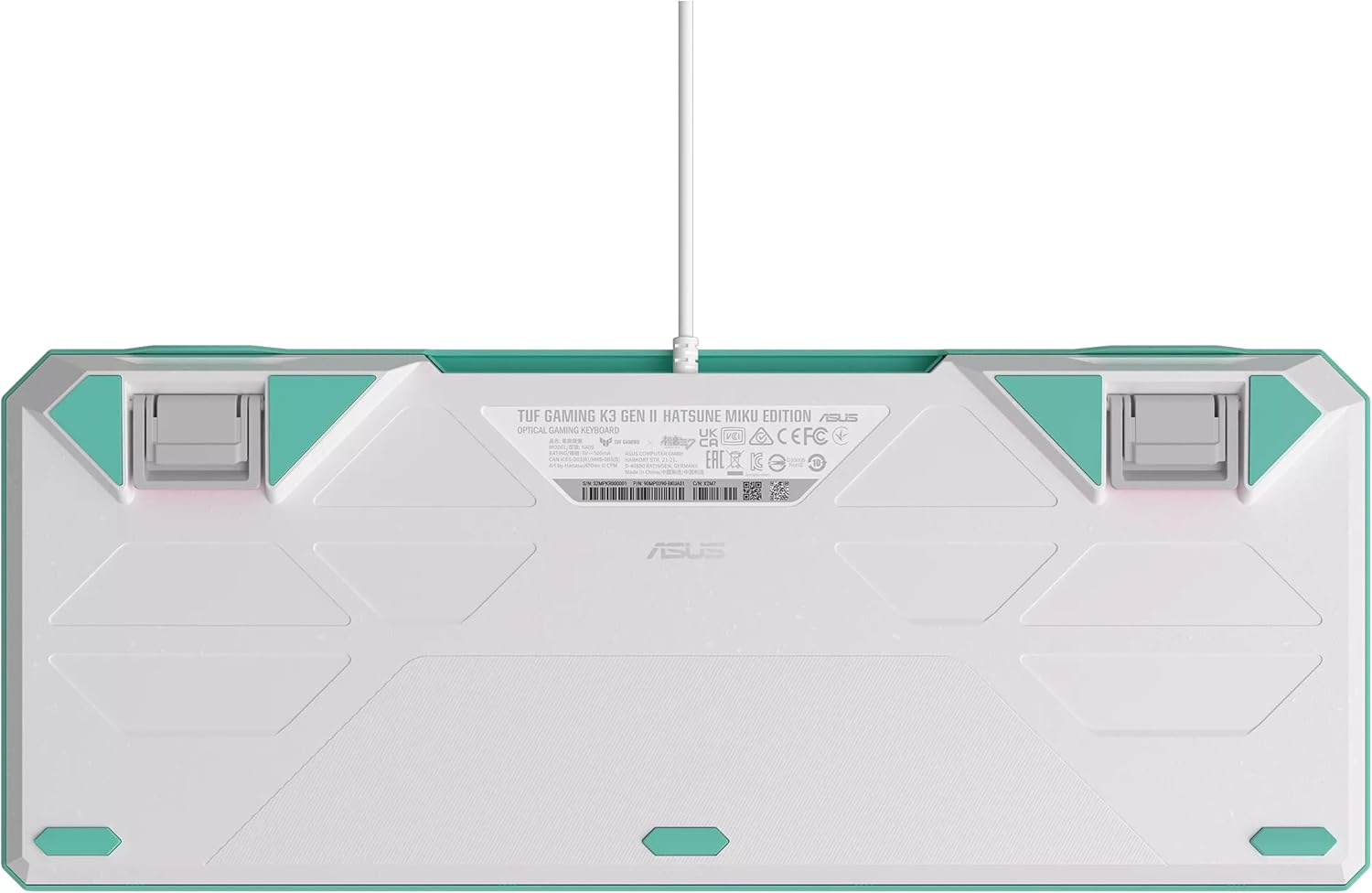 ASUS TUF Gaming K3 Gen II Hatsune Miku Edition Keyboard with Compact 97-Key Layout, Optical-Mechanical RGB Switches, Silicone-Gasket Mount, Dampening Foam, IP57 Waterproofing, a Detachable Top Plate