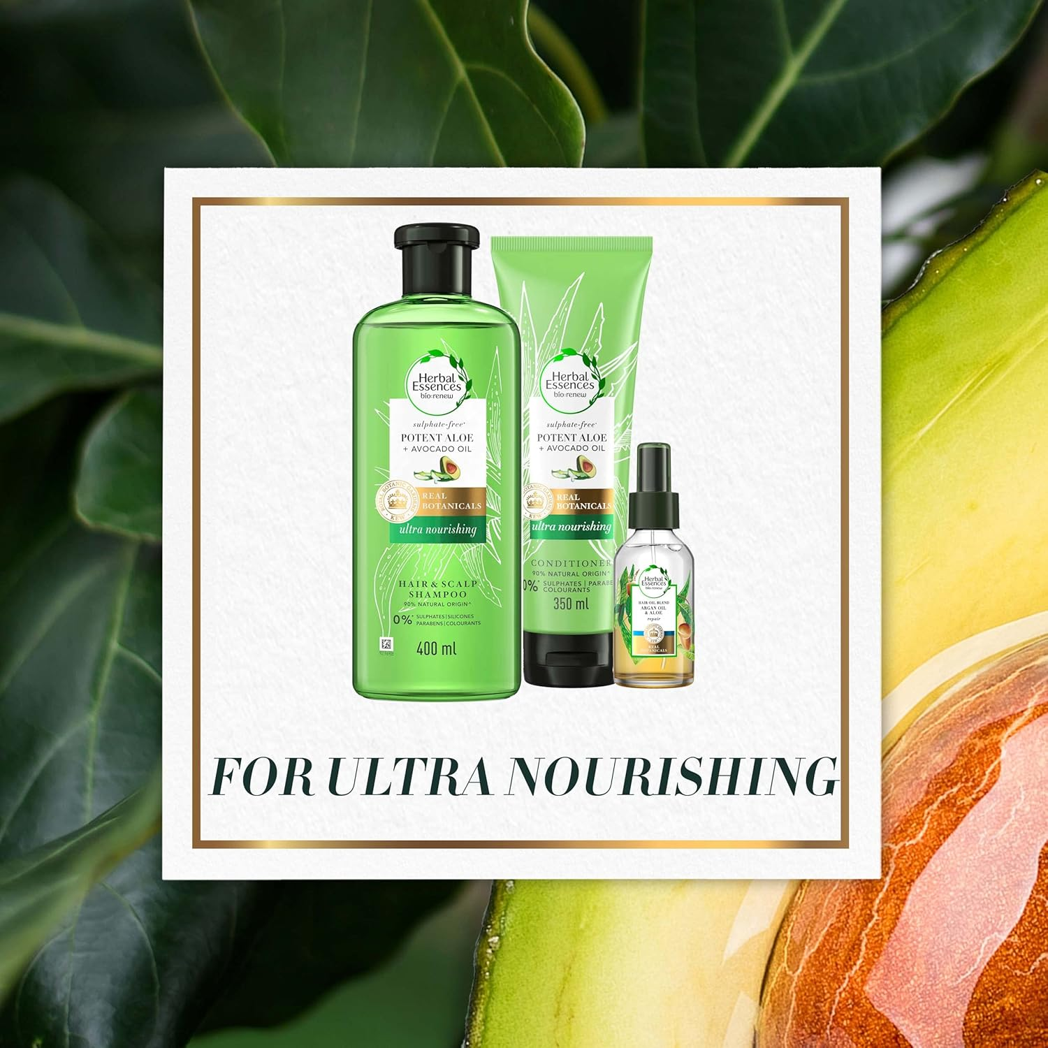 Herbal Essences Bio, Renew Potent Aloe + Avocado Oil Hair and Scalp Shampoo 400Ml image number 2