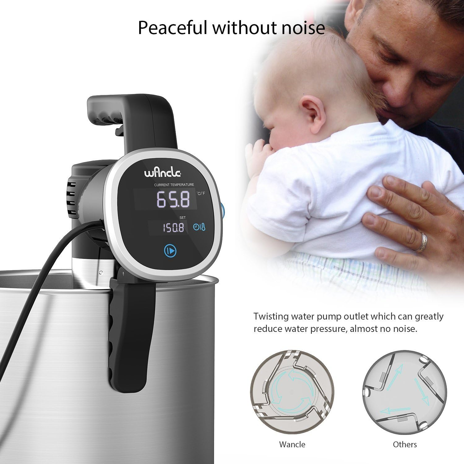 Wancle Sous Vide Precision Cooking Pot Immersion Circulator (Black) image number 4