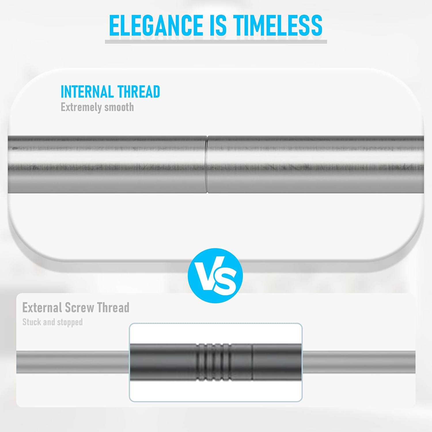 Shower Curtain Rod No Drill，80-155Cm Adjustable Curtain Rod，Stainless Steel Curtain Rod for Bathrooms, Wardrobe, Window，Non Slip, No Rust, No Drill,Brush Nickel image number 4