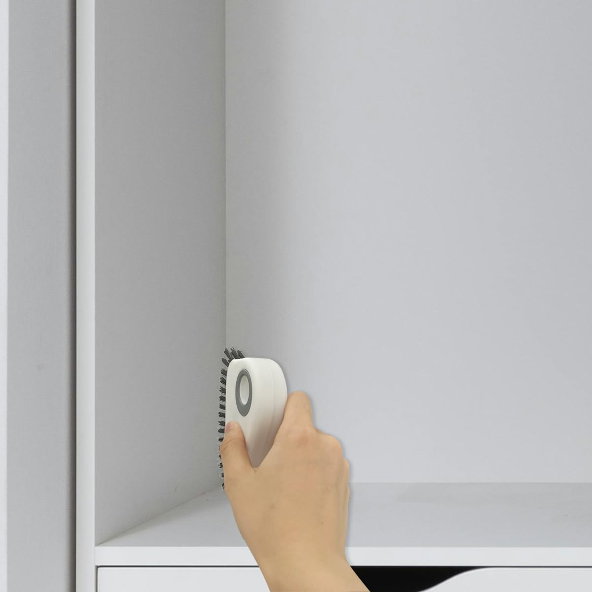 2Pcs 2 in 1 Groove Crevice Cleaning Brush Window Track Cleaning Tools,Multifunction Grout Cleaner Tool Crevice Cleaning Brush with Hidden Scraper for Sliding Door Track,Window Sill,Window Seal image number 6