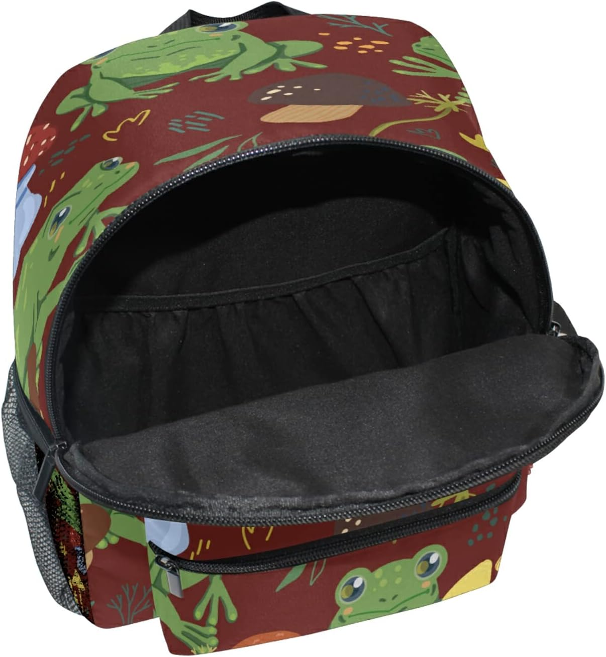 Cute Frogs and Forest Mushrooms Toddler Baby Backpack for Boy'S/Girl'S Cute Children Kindergarten School Book Bag with Chest Strap Cute Frogs and Forest Mushrooms, One image number 4