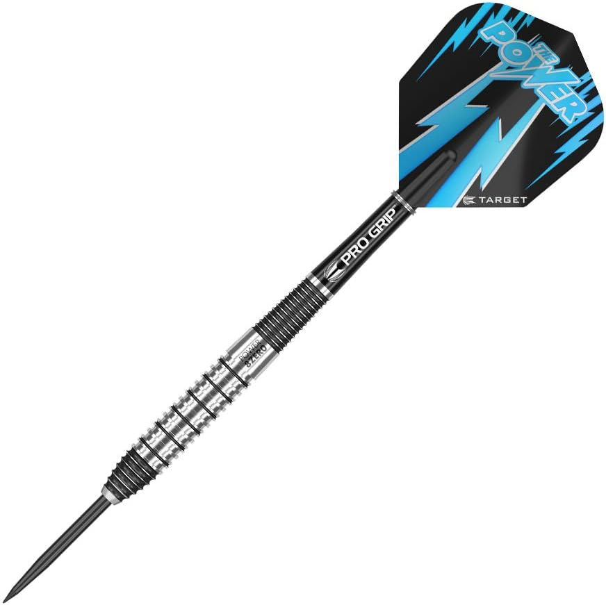 Target Darts Phil Taylor Power 8-Zero 2 Steel Tip Darts, 80% Tungsten Dart Set, 22G/24G/26G | Power 8 Zero Player Edition Darts with Swiss Point Tips or Fixed Points, Pro Grip Shafts, No.6 Dart Flight image number 3