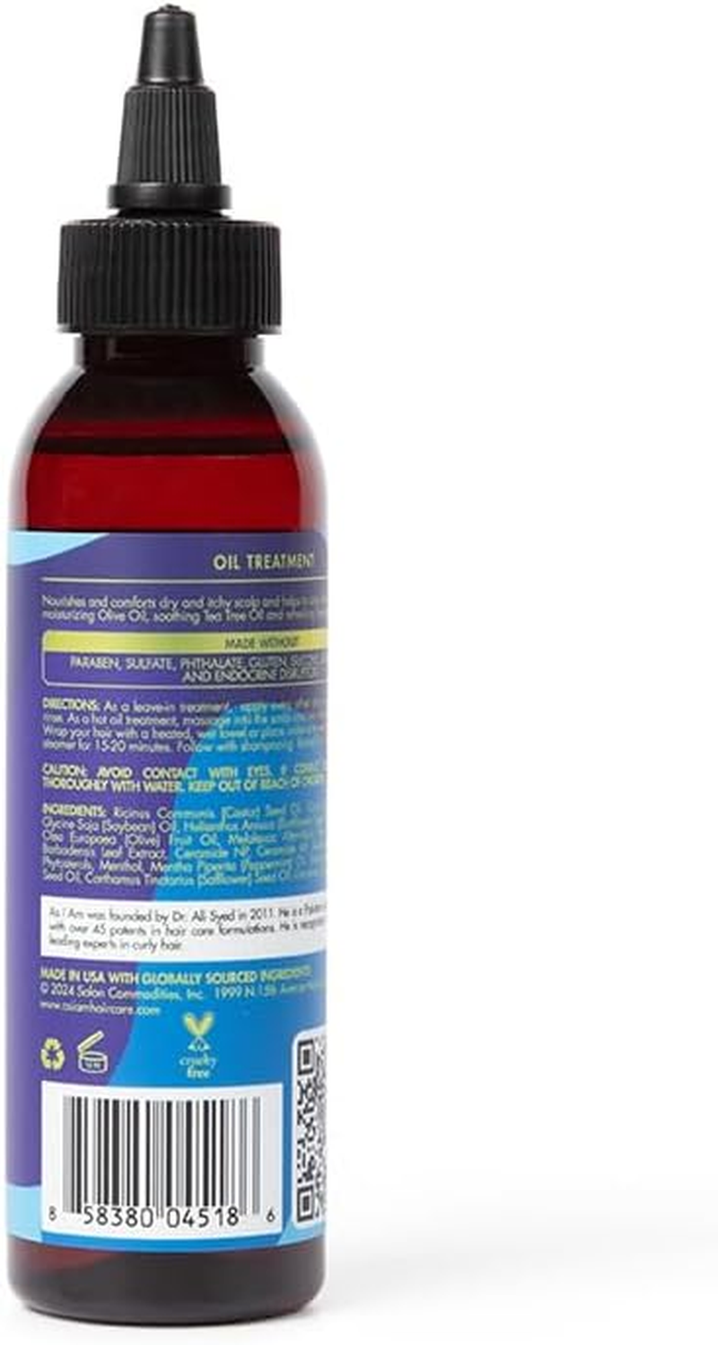 As I Am Dry & Itchy Scalp Care Oil Treatment with Olive Oil , Tea Tree Oil & Peppermint Oil 120Ml(4Oz)