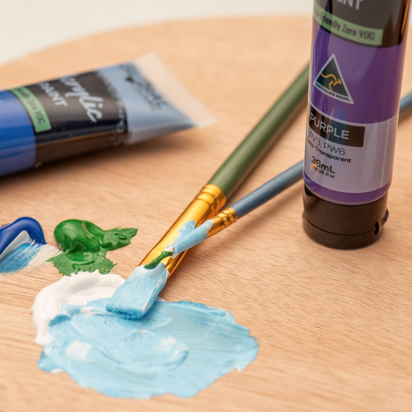 GLOBAL COLOURS Acrylic Paint Set &ndash; 24 X 36Ml Tubes. Artist Quality, Waterproof Paints for Canvas, Wood, Paper, Ceramics &ndash; Non-Toxic, Made in Australia. Ideal for Beginners & Kids image number 6