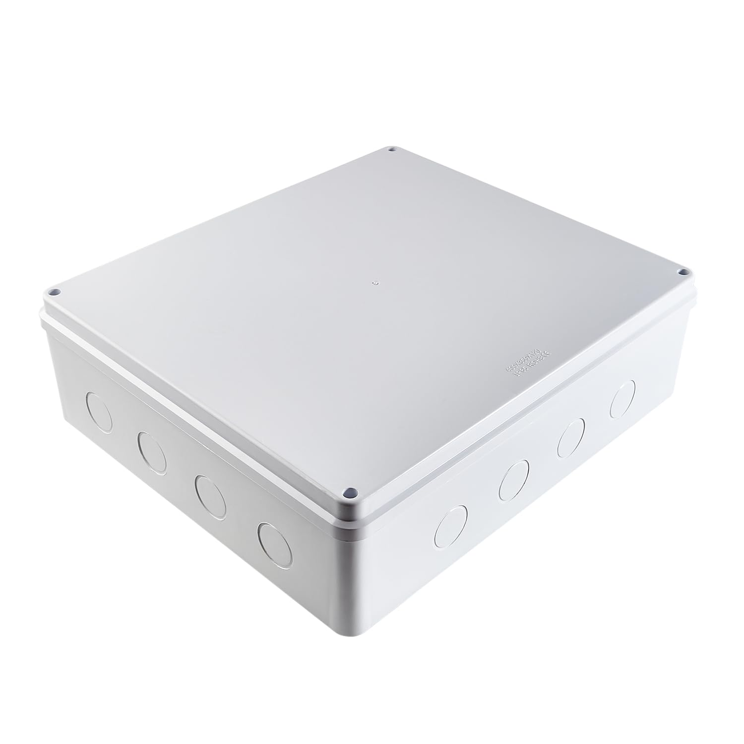Guangstar Waterproof/Bugproof IP65 Universal Reserved Holes Electrical Junction Box, ABS Plastic Indoor/Outdoor Electrical Project Enclosure, White, 1 Pack(400X350X120Mm)