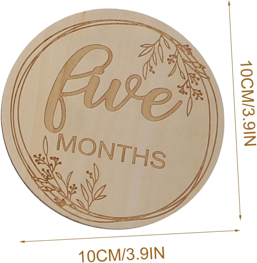 12Pcs Milestone Cards Commemorative Cards Wooden Photo Props for Newborns Unique Designs for Capturing Special Moments image number 6