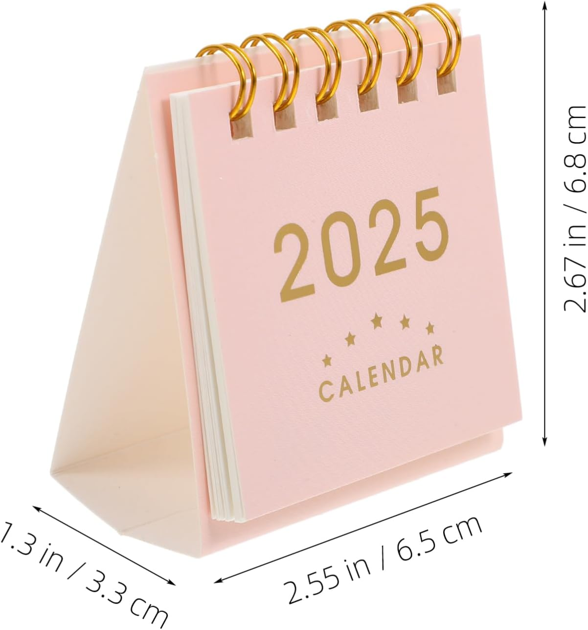 SHINEOFI Mini Desk Calendar 2025, Small Desktop Calendar Mini Daily Schedule Paper Flip Calendar Twin-Wire Binding for Home Office School Pink - Black image number 3