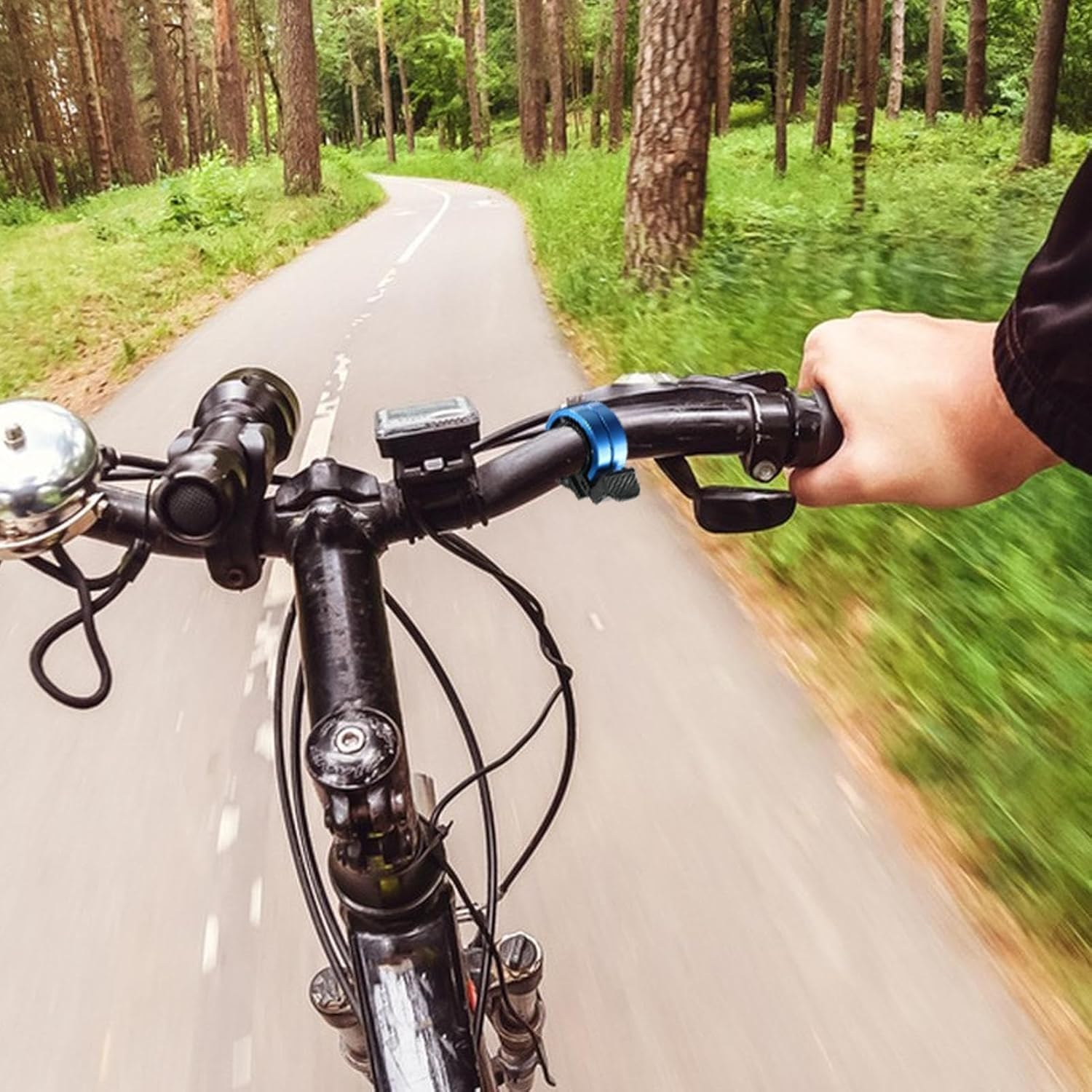 Limcryspp 4 Pcs Innovative Aluminum Bicycle Ring Q Design Bike Ringer Loud Sound Bike Bell,It Is Sized to Fit Bicycles with Grip Diameters of 22 Mm,Bicycle Bell image number 2