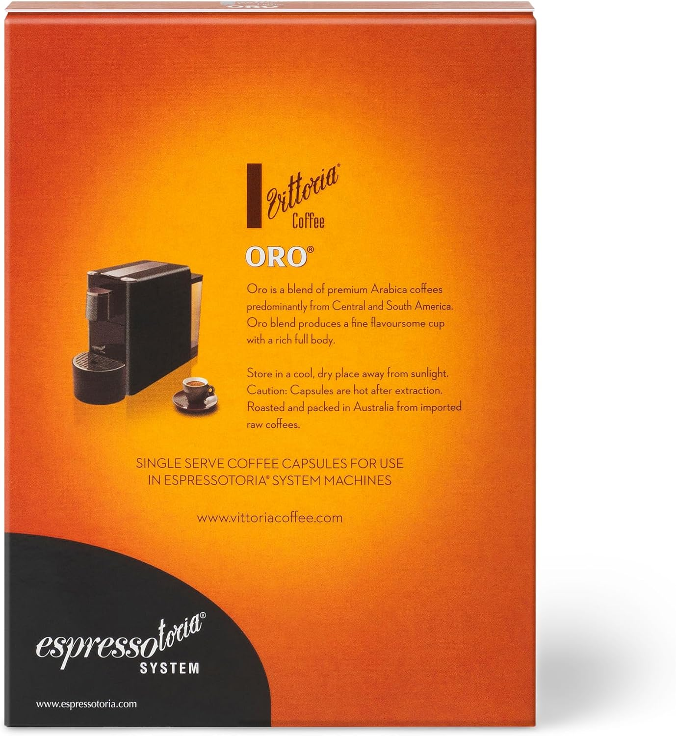 Vittoria Coffee Oro Blend Espressotoria Capsules 78 G (Case of 12) image number 3