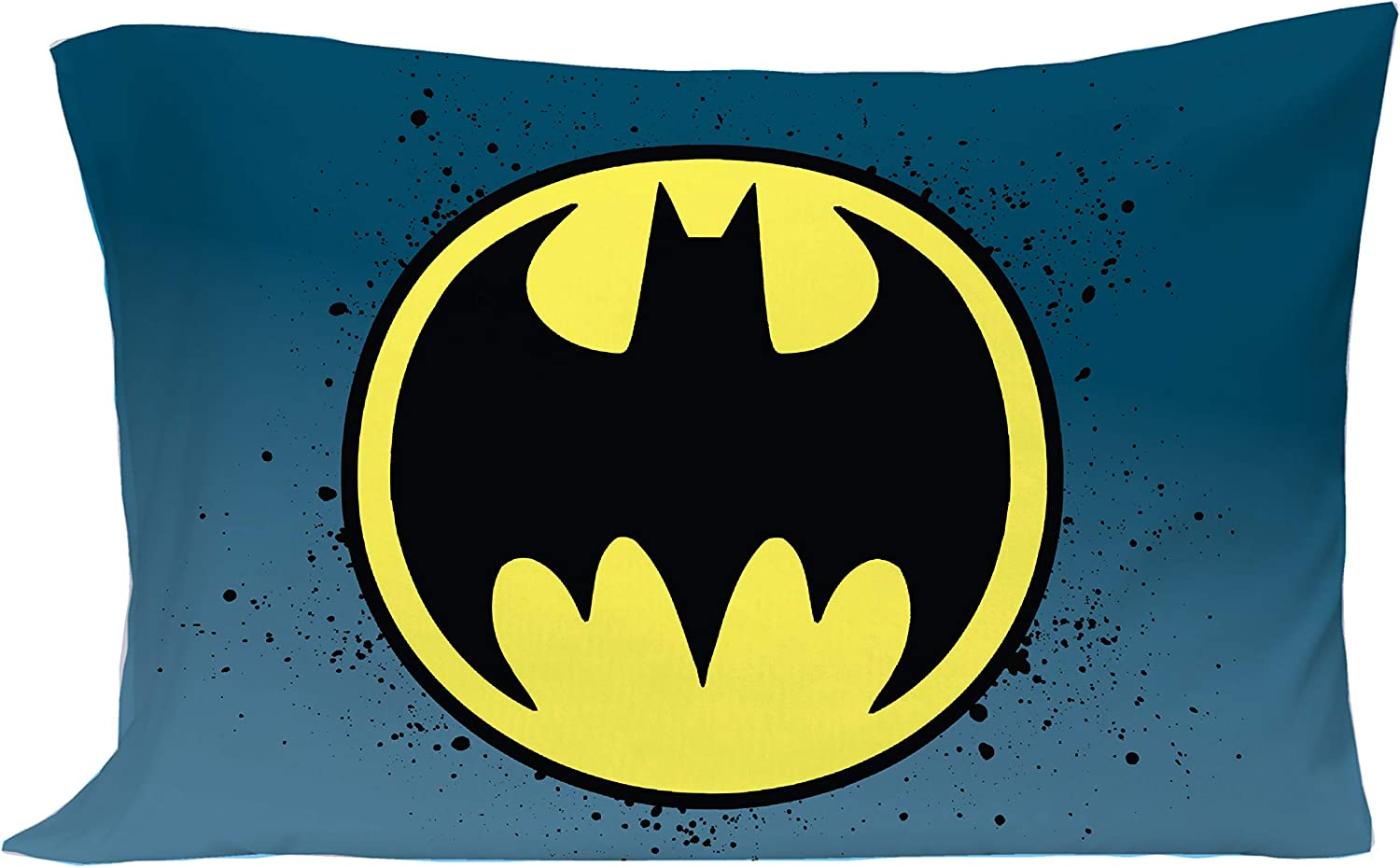 Batman - Blue Yellow & Grey 4Piece Toddler Bed Set - Comforter, Flat Top Sheet, Fitted Bottom Sheet, Reversible Pillowcase, Blue, Yellow, Black image number 4